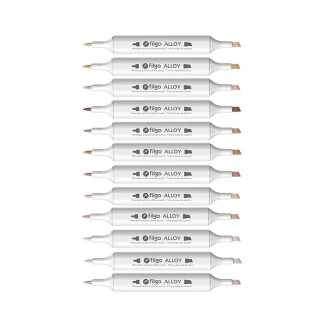 MARCADOR FILGO ALLOY DOBLE PUNTA TONOS P - Imagen 2