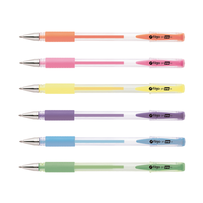 ROLLER FILGO GEL POP PASTELES x6 COLORES - Imagen 2