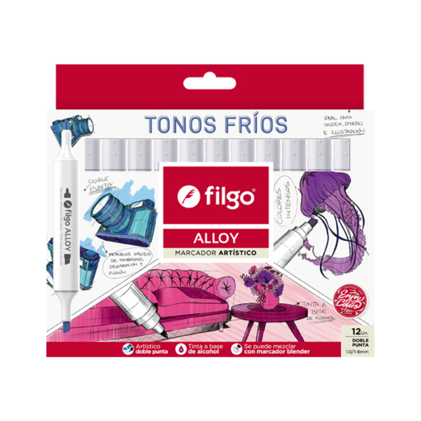 MARCADOR FILGO ALLOY DOBLE PUNTA TONOS F