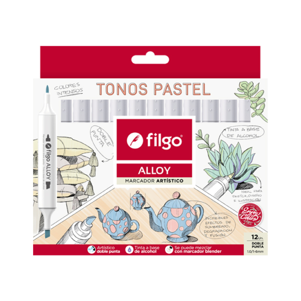 MARCADOR FILGO ALLOY DOBLE PUNTA TONOS P