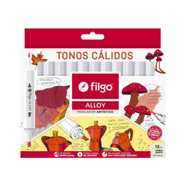 MARCADOR FILGO ALLOY DOBLE PUNTA TONOS C