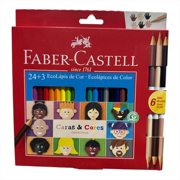 LAPIZ COLOR FABER CASTELL X 24 CARAS Y COLORES
