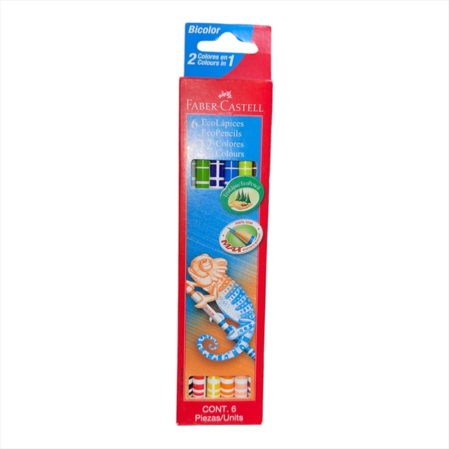 LAPIZ COLOR FABER CASTELL X6=12 BICOLOR S