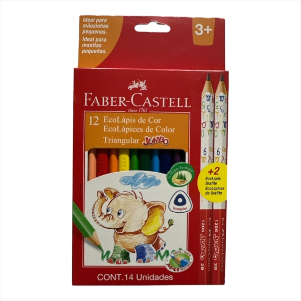 LAPIZ COLOR FABER CASTELL X 12 JUMBO TRI