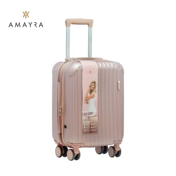 VALIJA AMAYRA RIGIDA 4 RUEDAS ORO K ROSA