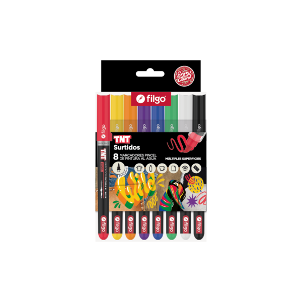 MARCADOR FILGO TNT PINCEL X8 SUR