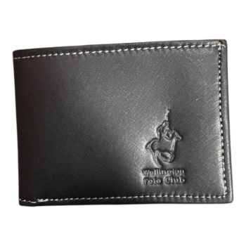 BILLETERA WPC CUERO TAPA LISA TARJETERO NEGRO