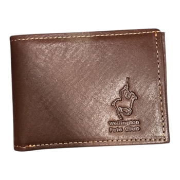BILLETERA WPC CUERO TAPA LISA DOBLE VISOR CHOCOLATE