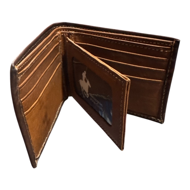 BILLETERA WPC CUERO TAPA LISA DOBLE VISOR CHOCOLATE - Imagen 2