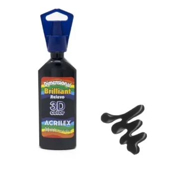 DIMENSIONAL ACRILEX 35ML BRILLANTE NEGRO PRETO