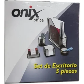 SET DE ESCRITORIO ONIX 5 PIEZAS REVISTERO
