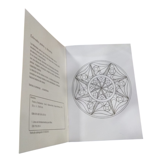 LIBRO P/COLOREAR MANDALAS FLORES Y FANTA - Imagen 2