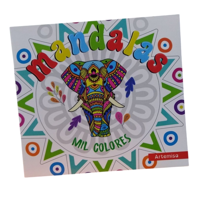 LIBRO P/COLOREAR MANDALAS ELEFANTE MIL C
