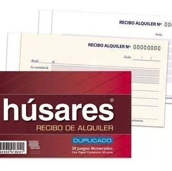 TAL. RECIBI HUSARES ALQUILER DUPLICADO ART 1824