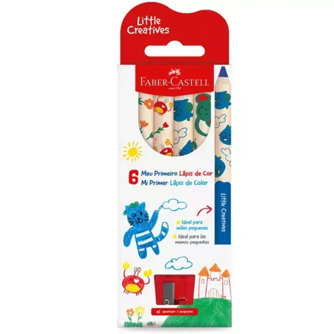 LAPIZ DE COLOR FABER CASTELL X6 + SACAPU