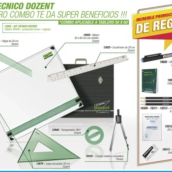 TABLERO PLANTEC DOZENT 50X60 + KIT COMPLETO
