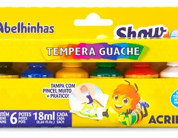 TEMPERA GUACHE + PINCEL 18ML X6