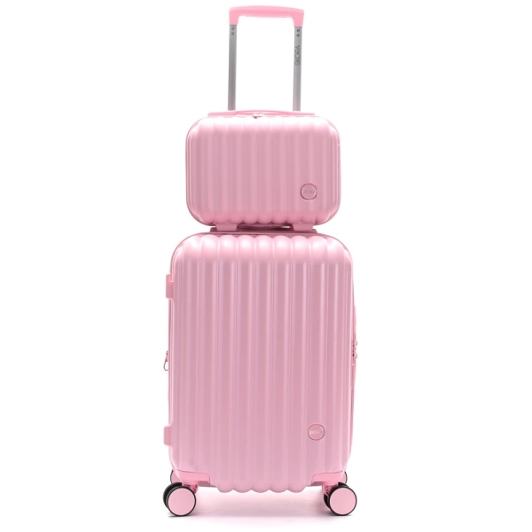 SET VALIJAS SKORA ROSA 20" DOBLE RUEDA E