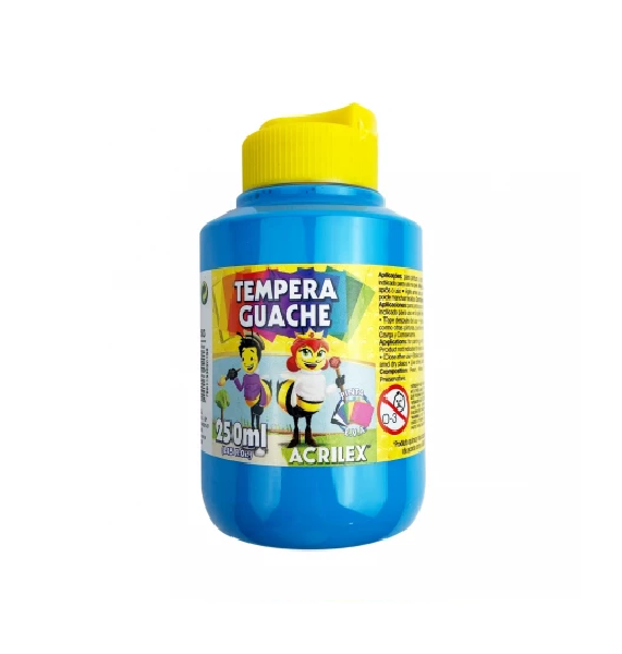 TEMPERA GUACHE 250ML C/PICO AZUL CELESTE