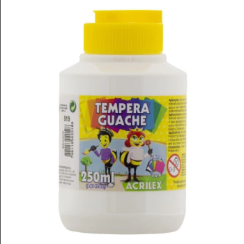 TEMPERA GUACHE 250ML C/PICO BLANCO