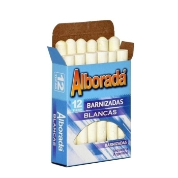 TIZA ALBORADA BLANCA C/BARNIZ X 12