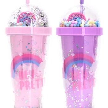 VASO INFANTIL SKORA ESTAMPADO ROSA-LILA