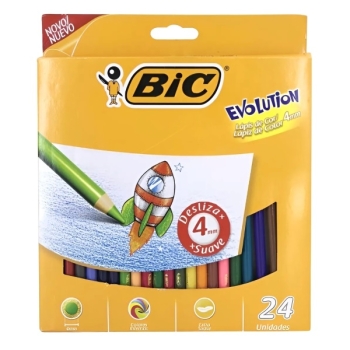 LAPICES DE COLORES BIC EVOLUTION MINA 4MM X24