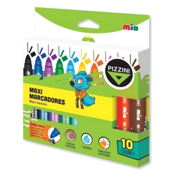 MARCADOR PIZZINI ESCOLAR MAXI MARKERS X 10