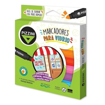 MARCADOR PIZZINI PARA VIDRIO X 9