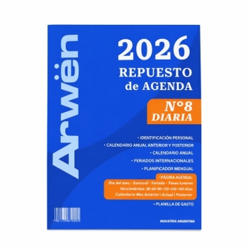 REPUESTO AGENDA ARWEN DIARIA N°8 2026
