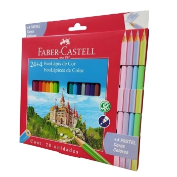 LAPIZ DE COLOR FABER CASTELL X 24 +COLORES 4 PASTEL