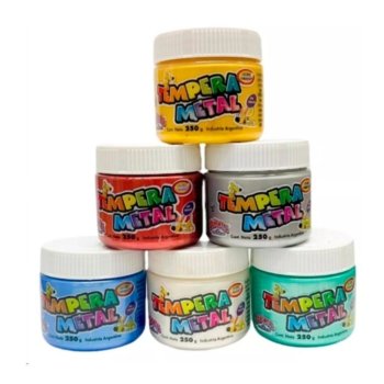 Tempera Sta Pote 250g Metalizado Rojo