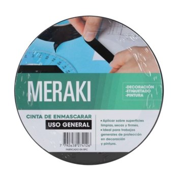 Cinta Adhesiva de Papel Negra Meraki