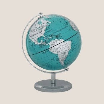 Globo Base Cromada 14cm Turquesa