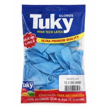 Globo Celeste liso X 50 Unidades
